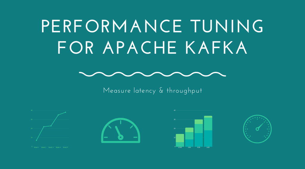 Performance Tuning for Apache Kafka in large font with images of a line chart, speedometer chart, and vertical bar graph.